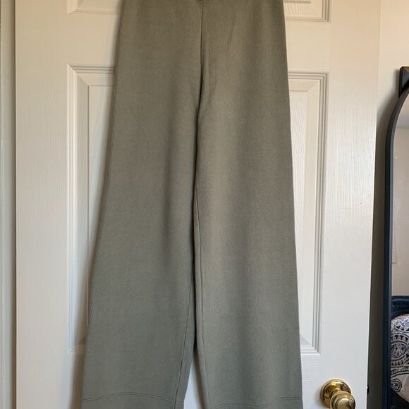 Knitted Khaki Flare Pants - Picture 3 of 6
